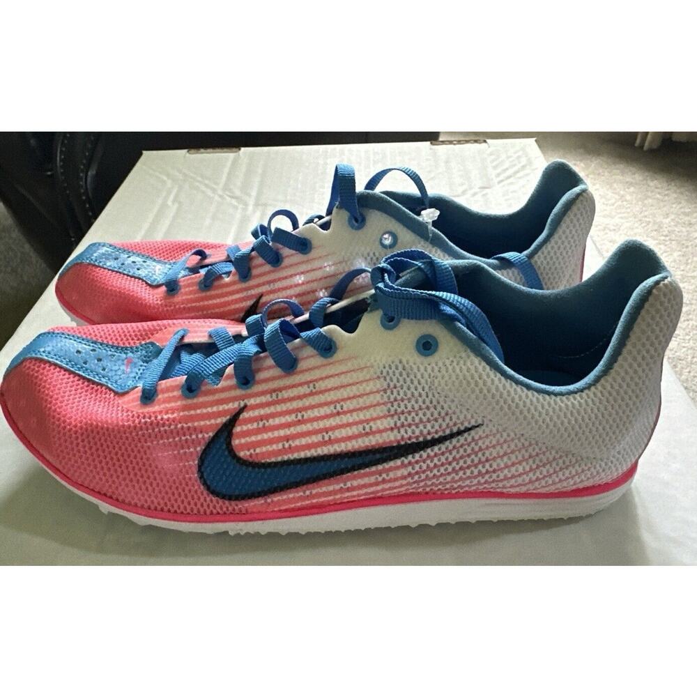 Nike Zoom Rival D Womens Size 7 Track Spikes Pink Blue Lace Up Racing Running